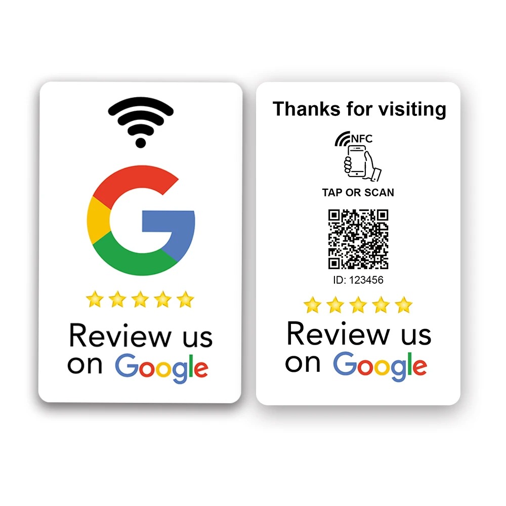 Google NFC Review Card With QR Code